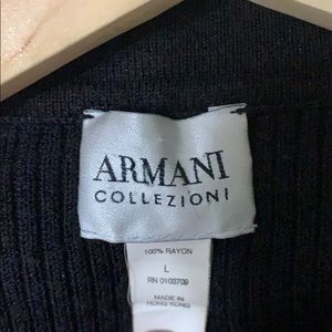 ARMANICOLLEZIONI BLACK LONGSLEEVE COLLAR SWEATER L